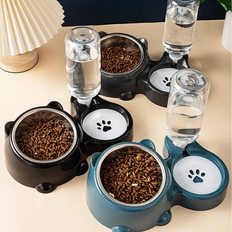 Automatic pet feeder and water dispenser.