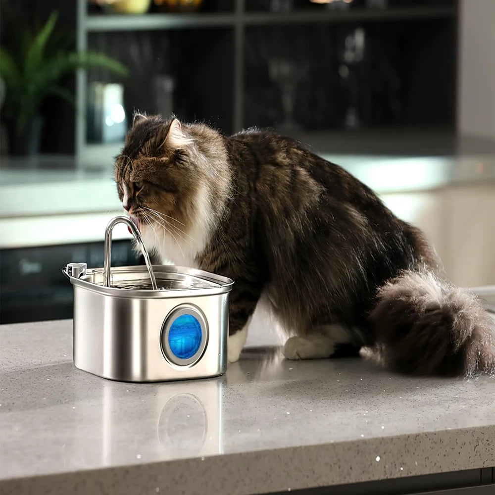 Bebedero Automático Para Mascotas De Acero Inoxidable
