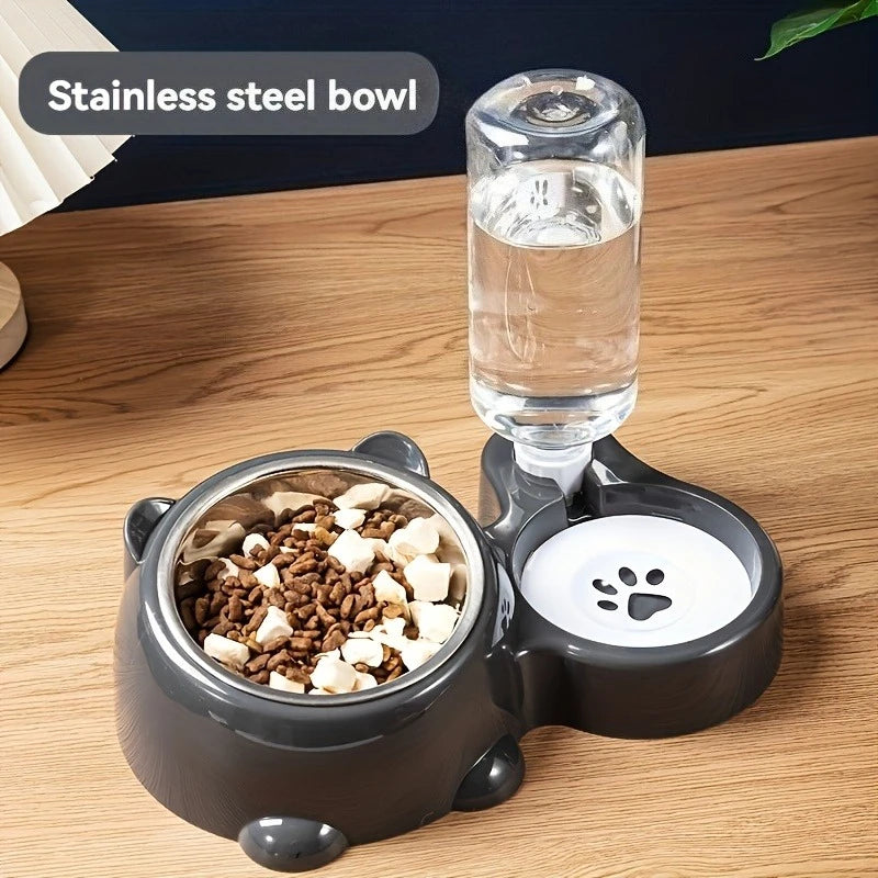 Comedero y dispensador de agua automático para mascotas.