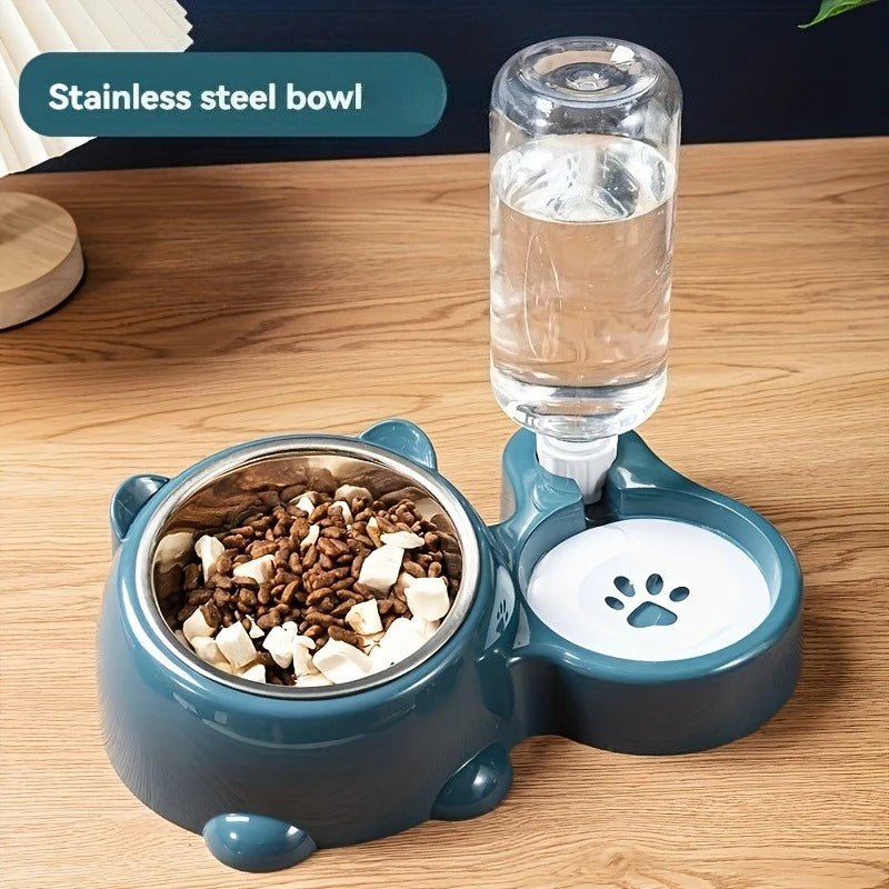 Comedero y dispensador de agua automático para mascotas.