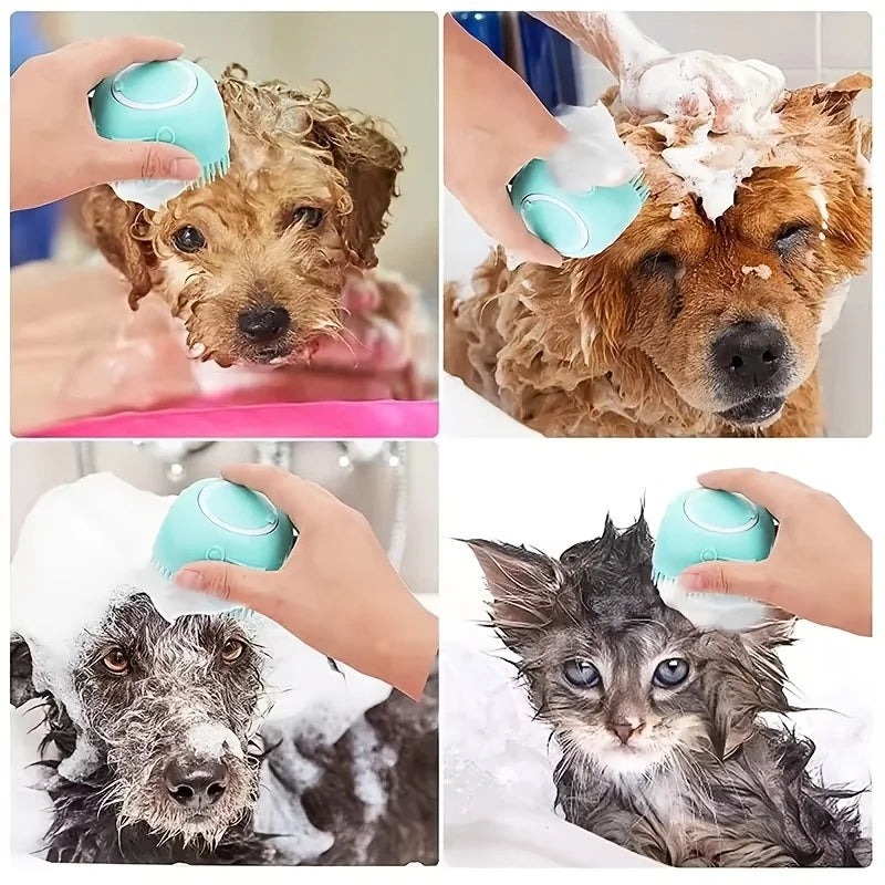 Guantes De Masaje De Silicona Para El Baño del Perro