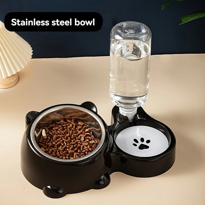 Comedero y dispensador de agua automático para mascotas.